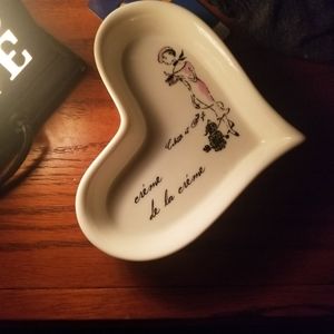 Heart shaped china jewlery dish french